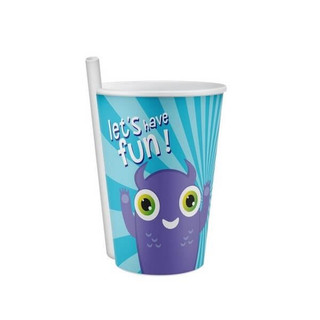لیوان کودک پلاستیکی نی دار مدل Yammy Straw Cup برند تیتیز پلاستیک ترکیه در 3 طرح مختلف _ شناسه کالا : AP-9124