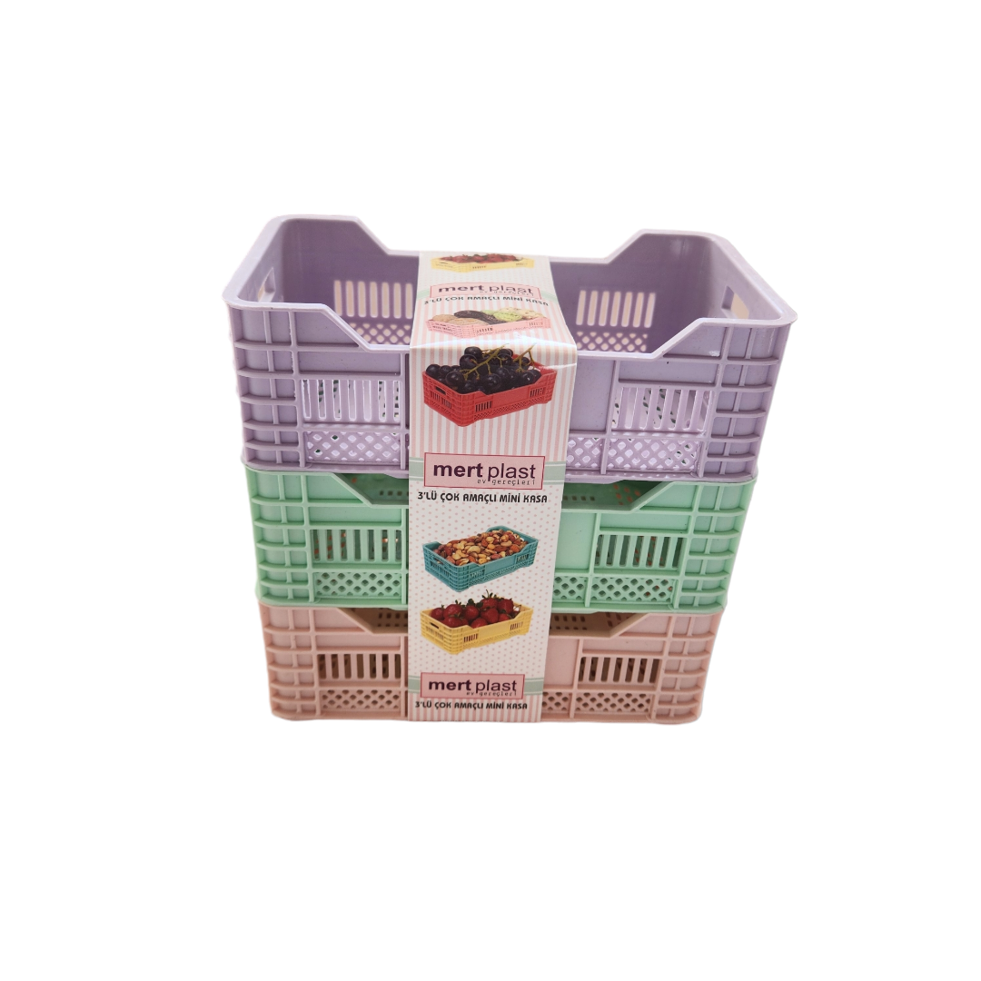 جعبه پلاستیکی فانتزی بسته 3 عدی سایز کوچک مرت پلاست ترکیه _ شناسه کالا : MRT 01