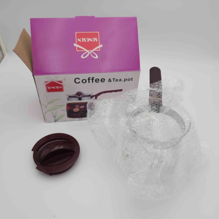 شیرجوش و قهوه جوش پیرکس شعله مستقیم با حجم ۸۰۰ml مدل coffee & tea pot برند songsun چین _ شناسه کالا : F902B