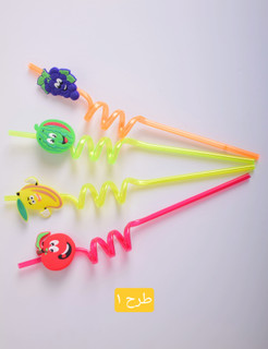 نی پلاستیکی ( بسته ۴ عددی ) ساخت چین در ۴ طرح مختلف