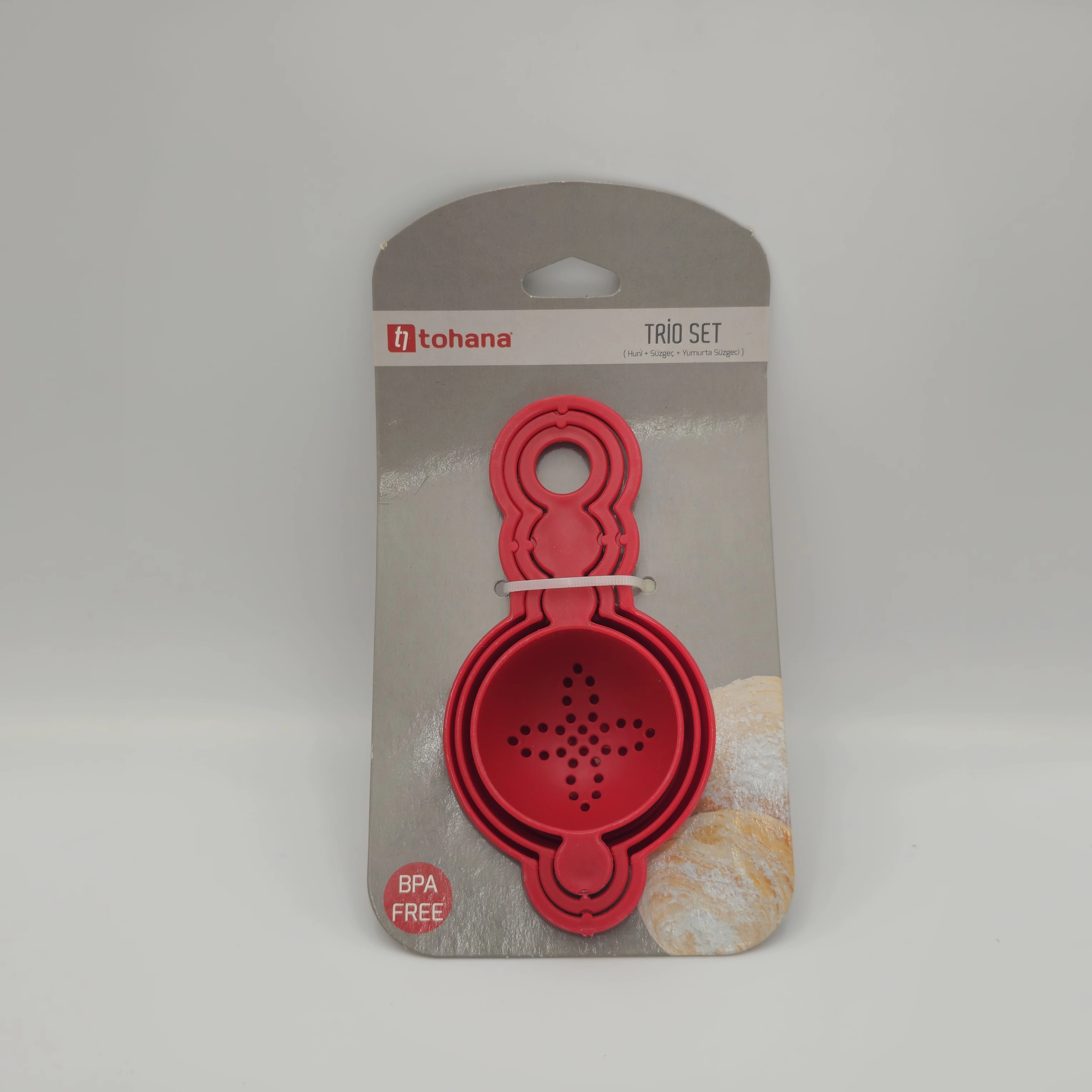 ست 3 عددی قیف و صافی چای و جدا کننده زرده تخم مرغ برند Tohana ترکیه _ شناسه کالا : THN94113
