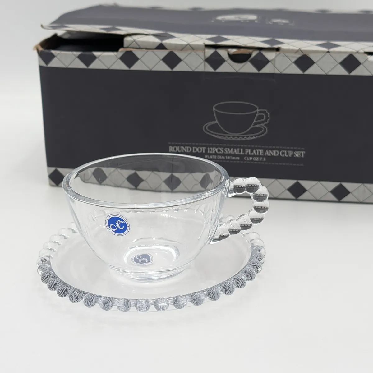 ست ۱۲ پارچه فنجان نعلبکی برند JT Glass چین  _ شناسه کالا : S_4835PR+E_4817PR