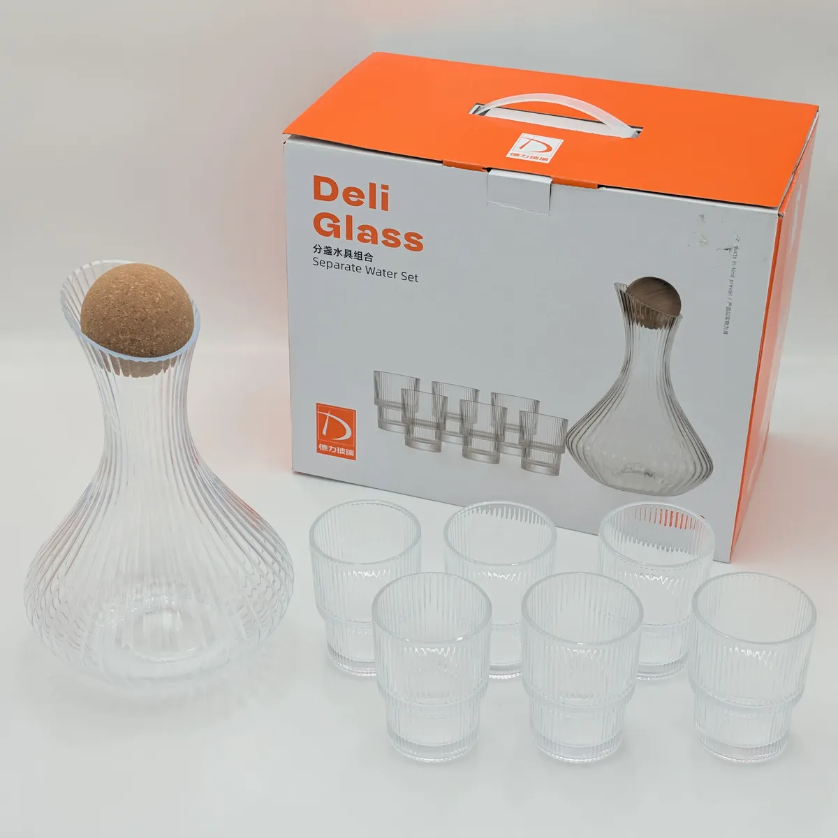 پارچ لیوان درب بامبو برند Deli Glass چین _ شناسه کالا : TR2307