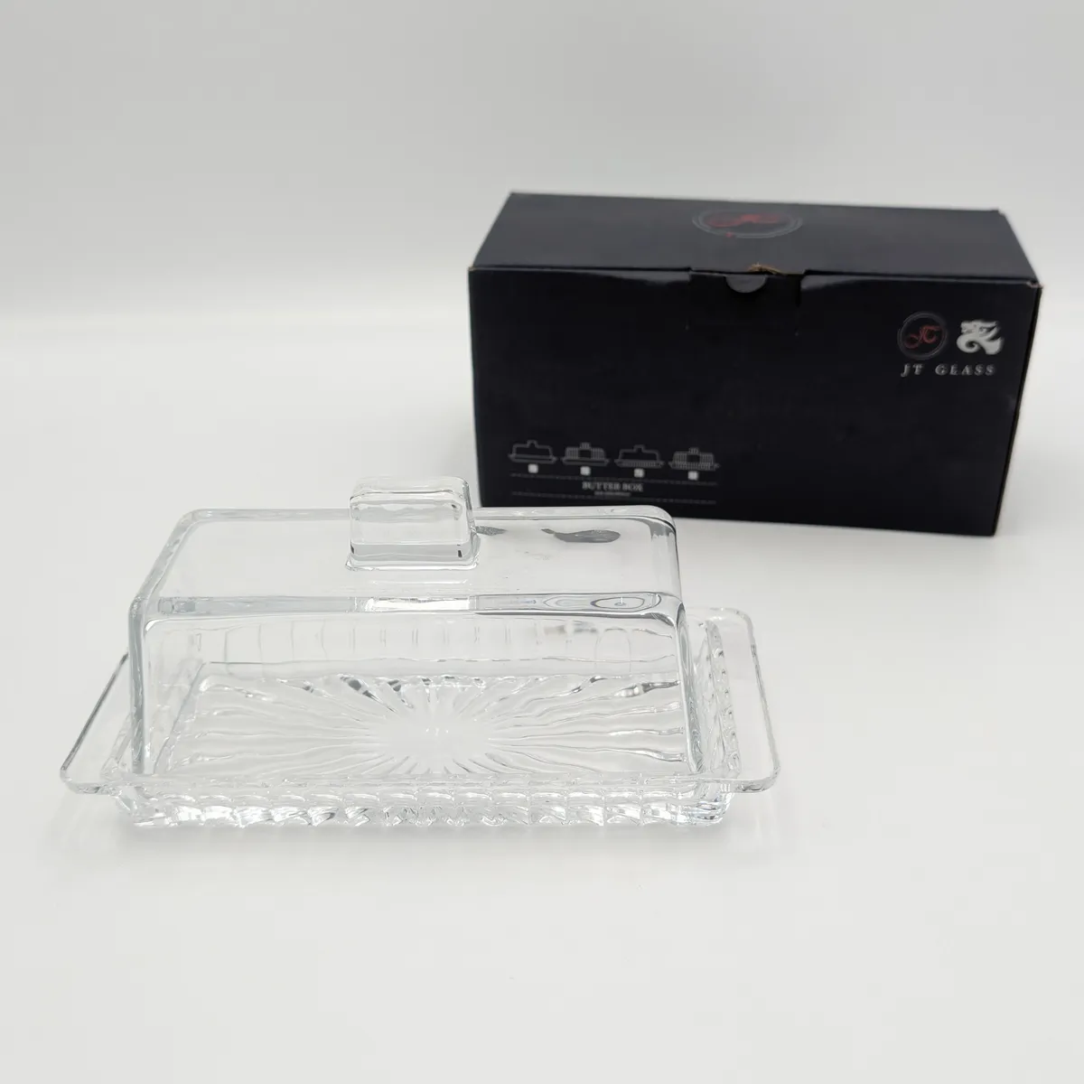 کره خوری شیشه ای درب دار برند JT GLASS چین