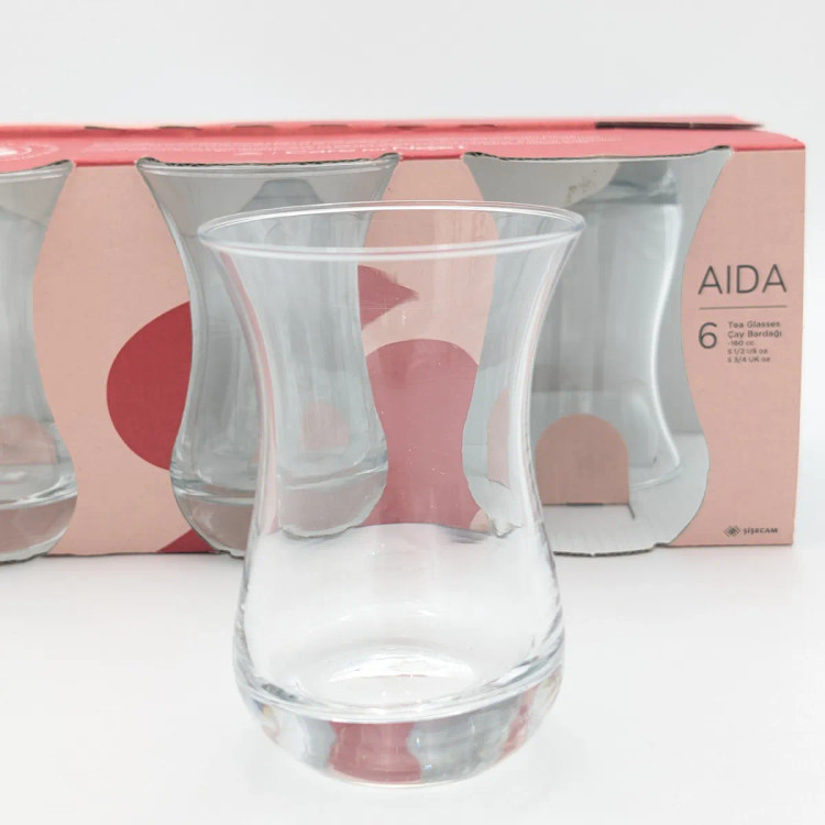 استکان چای آیدا پاشاباغچه ۶ عددی ۱۶۰ میلیلیتر مدل Aida 62511