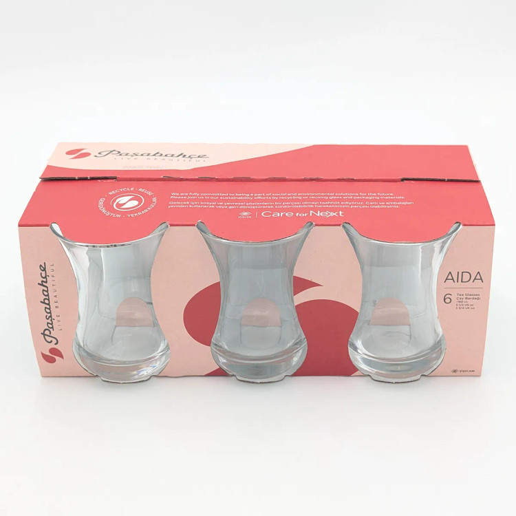 استکان چای آیدا پاشاباغچه ۶ عددی ۱۶۰ میلیلیتر مدل Aida 62511