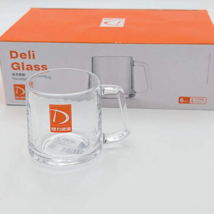 ست فنجان 6 تایی مدل Toroidal Square Mugبرند deli glass چین _ شناسه کالا : ،TZ401_170A