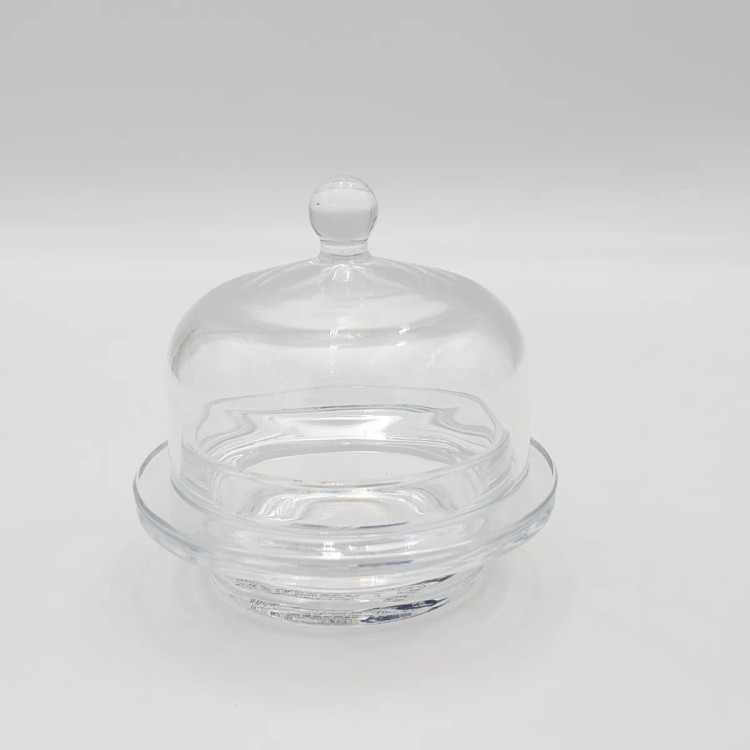 ظرف کره و پنیر شیشهای با درب گنبدی کلوش مدل Glass Ware