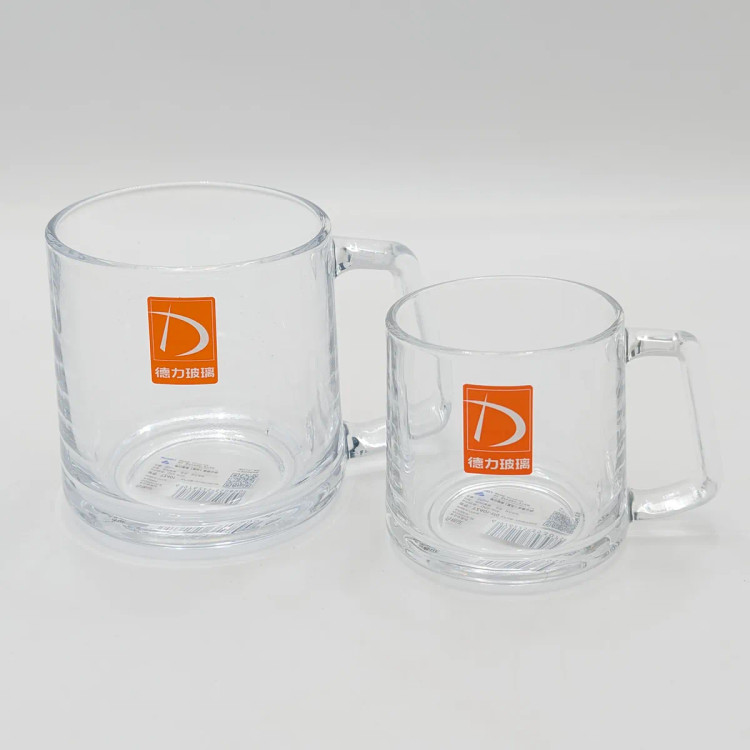 لیوان شیشهای دستهدار دلی گلاس سایز بزرگ مدل Toroidal Square Mug ظرفیت ۳۵۰ میلیلیتر (بسته ۶ عددی)