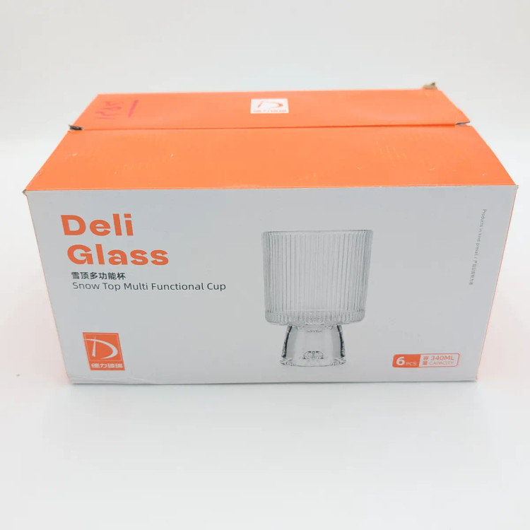ست ۶ عددی جام چندمنظوره شیشهای با لبه طلایی Deli Glass
