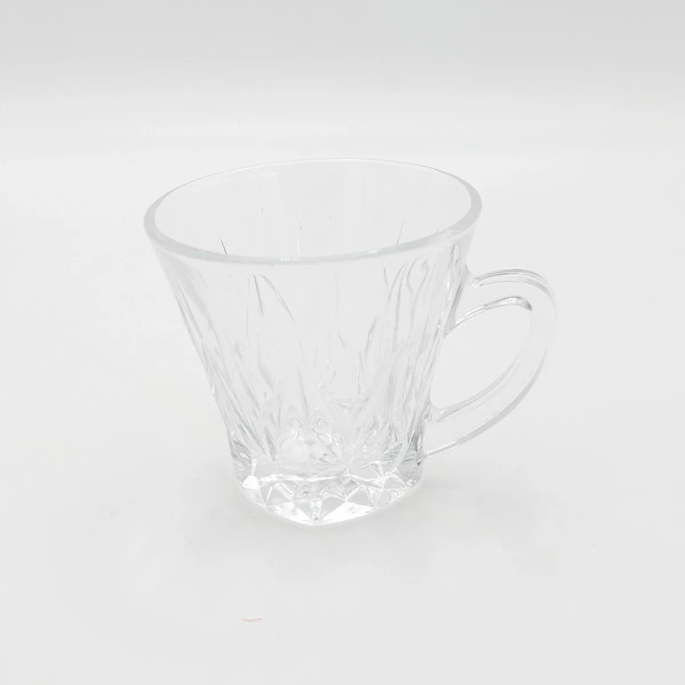 ست ۶ عددی فنجان شیشهای دستهدار طرح الماسی آدریا گلس Aderia Glass مدل Lance