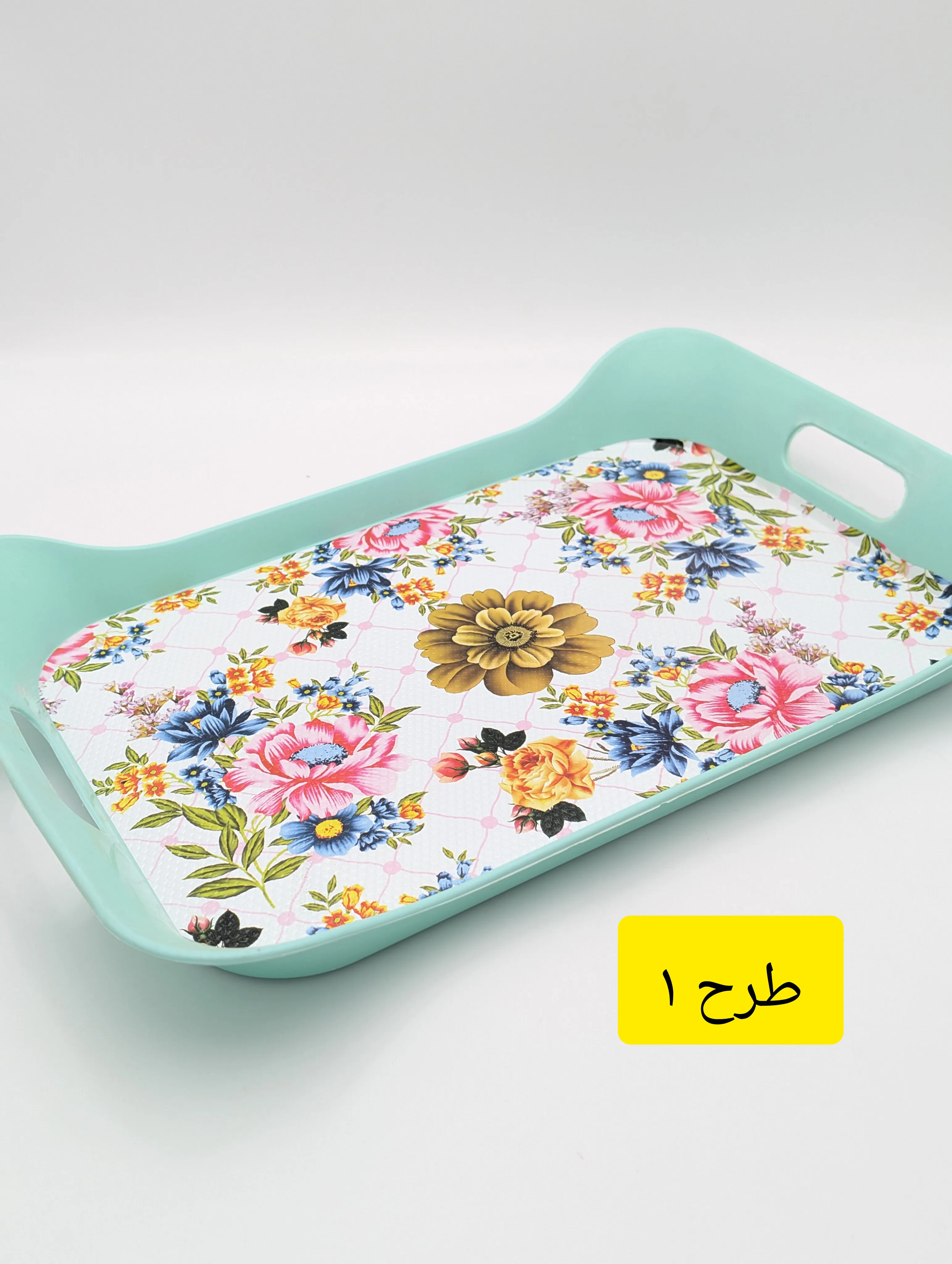 سینی مستطیل پلاستیکی ترمزدار (ضدلغزش) دسته‌دار میسا پلاستیک Meysa Plastik مدل کوزی Kuzey کد 0311 ساخت ترکیه