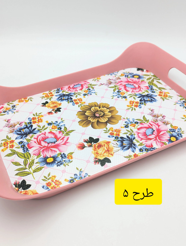 سینی مستطیل پلاستیکی ترمزدار (ضدلغزش) دستهدار میسا پلاستیک Meysa Plastik مدل کوزی Kuzey کد 0311 ساخت ترکیه