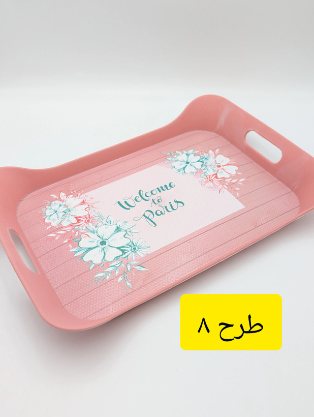 سینی مستطیل پلاستیکی ترمزدار (ضدلغزش) دستهدار میسا پلاستیک Meysa Plastik مدل کوزی Kuzey کد 0311 ساخت ترکیه