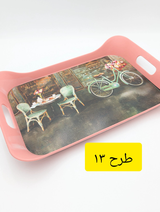 سینی مستطیل پلاستیکی ترمزدار (ضدلغزش) دستهدار میسا پلاستیک Meysa Plastik مدل کوزی Kuzey کد 0311 ساخت ترکیه