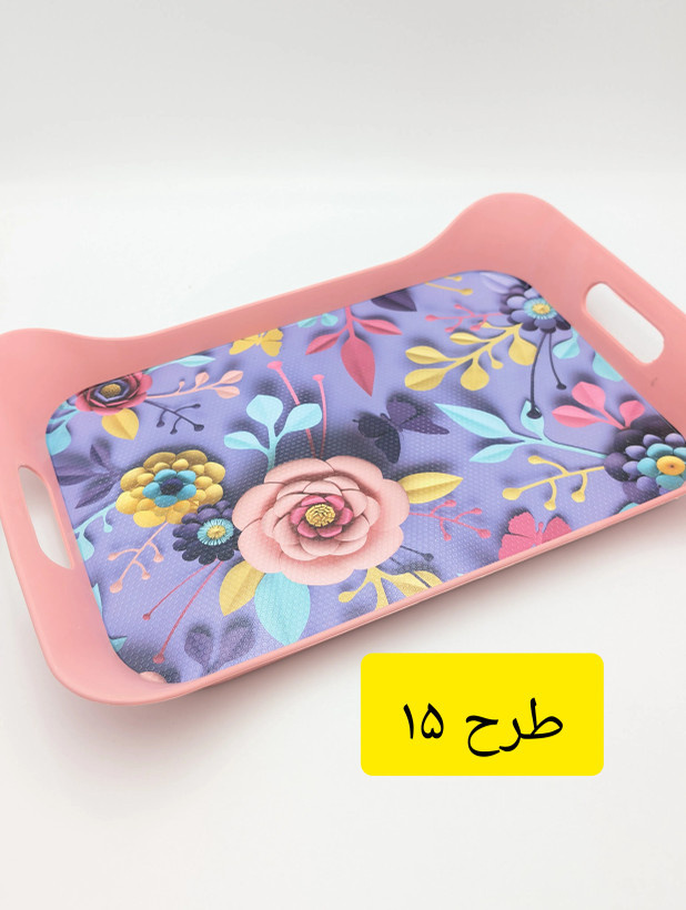 سینی مستطیل پلاستیکی ترمزدار (ضدلغزش) دستهدار میسا پلاستیک Meysa Plastik مدل کوزی Kuzey کد 0311 ساخت ترکیه