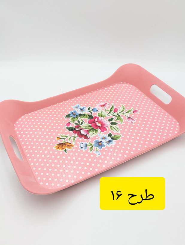سینی مستطیل پلاستیکی ترمزدار (ضدلغزش) دستهدار میسا پلاستیک Meysa Plastik مدل کوزی Kuzey کد 0311 ساخت ترکیه