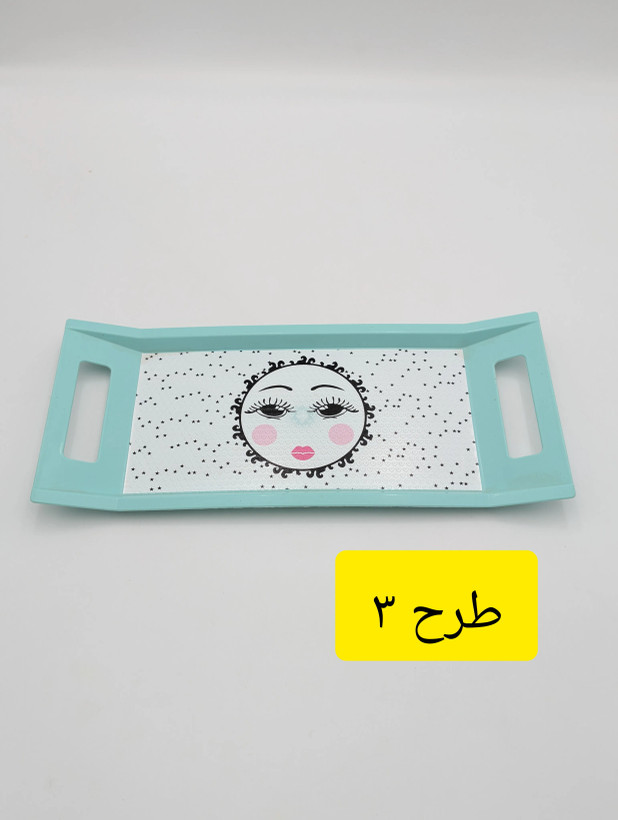 سینی مستطیل باریک پلاستیکی ترمزدار (ضدلغزش) دستهدار کد 6306