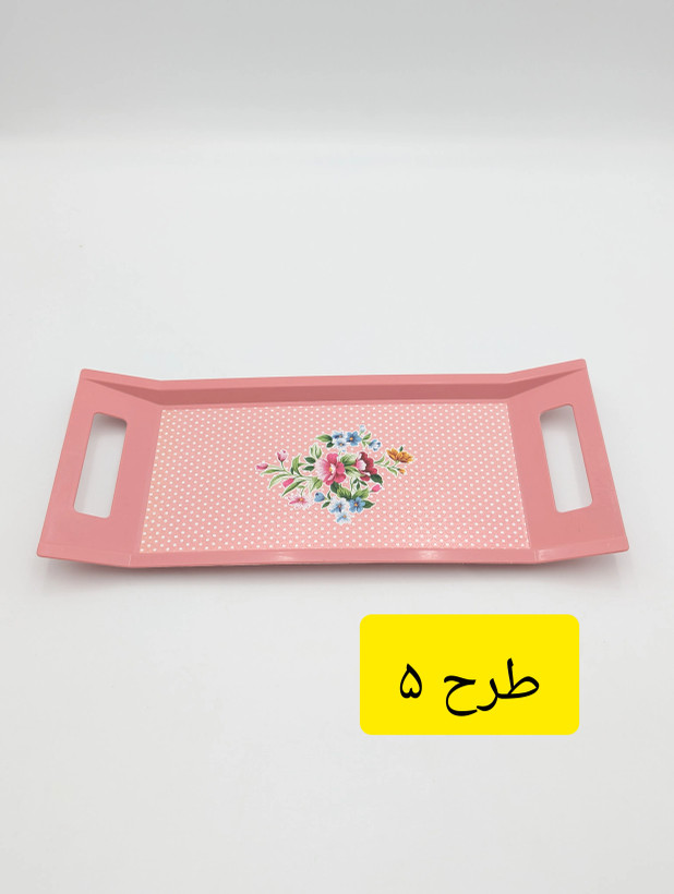 سینی مستطیل باریک پلاستیکی ترمزدار (ضدلغزش) دستهدار کد 6306