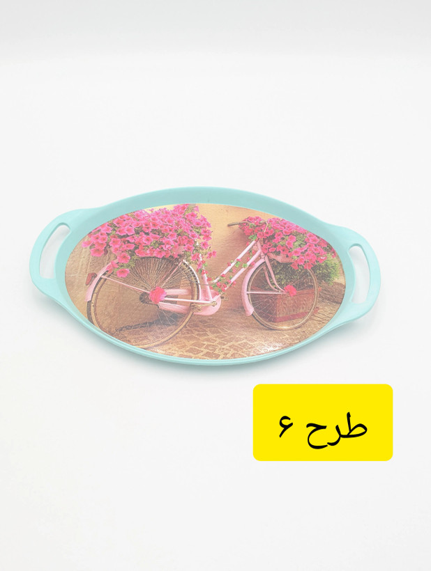 سینی بیضی پلاستیکی ترمزدار (ضدلغزش) دو دسته