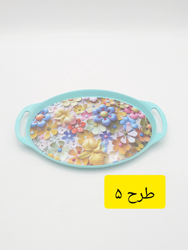 سینی بیضی پلاستیکی ترمزدار (ضدلغزش) دو دسته