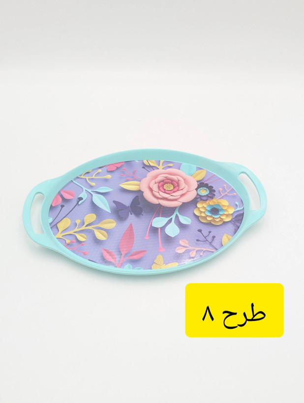 سینی بیضی پلاستیکی ترمزدار (ضدلغزش) دو دسته